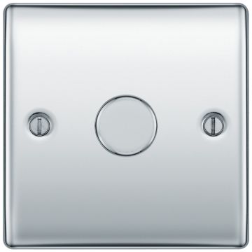 Image of Avenue Contour 1 Gang 2 Way Push 200W Dimmer Polished Chrome AVCD1X200P
