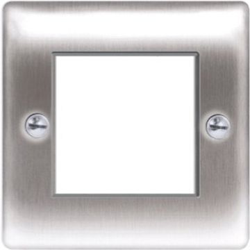 Image of Avenue Contour 2 Module Front Plate Brushed Steel NBSEMS2