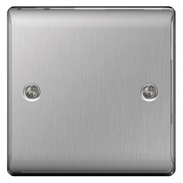Image of Avenue Contour Brushed Steel 1 Gang Blanking Plate AVCBP1