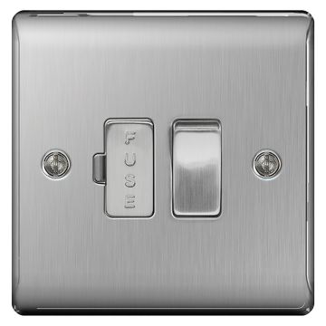 Image of Avenue Contour Brushed Steel 13A Switched Fused Spur AVCSSP13