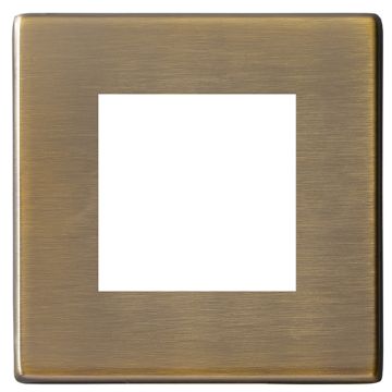 Image of Avenue Screwless Slim 2 Module EuroFix Faceplate Antique Brass 7G29EURO2