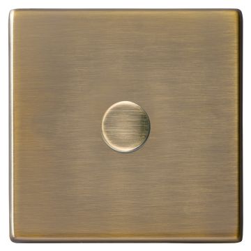 Image of Avenue Screwless Slim LED Dimmer Switch 250W Antique Brass 7G291XLEDITB250