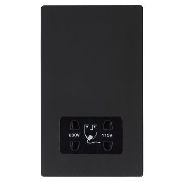 Image of Avenue Screwless Slim Shaver Socket Matt Black AVLDVSS