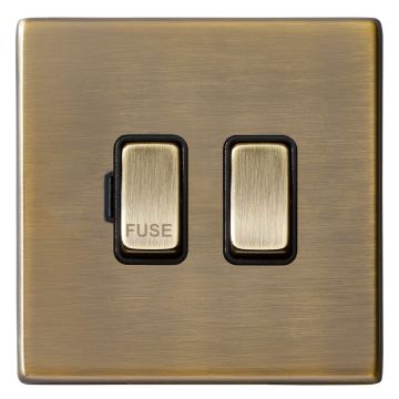 Image of Avenue Screwless Slim Switched Fused Spur Antique Brass AVLSSP13