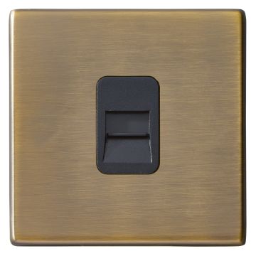 Image of Avenue Screwless Slim Telephone Master Socket Antique Brass AVLBTMF