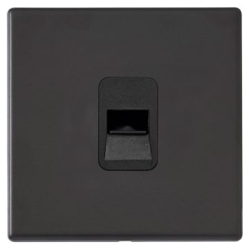 Image of Avenue Screwless Slim Telephone Master Socket Matt Black AVLBTMF