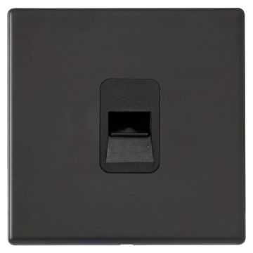 Image of Avenue Screwless Slim Telephone Slave Socket Matt Black AVLBTSF