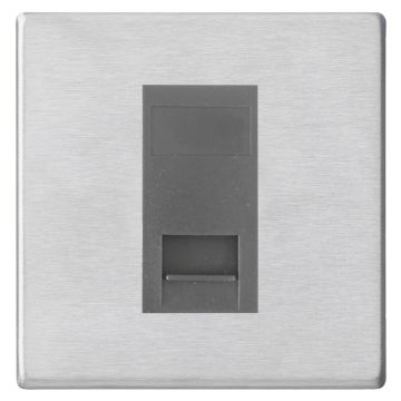Image of Avenue Screwless Slim Telephone Slave Socket Satin Steel Grey AVLBTSF