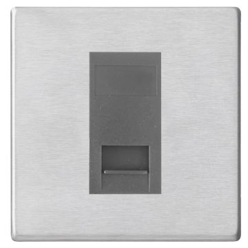 Image of Avenue Screwless Slim Telephone Socket Master Satin Steel Grey AVLBTMF