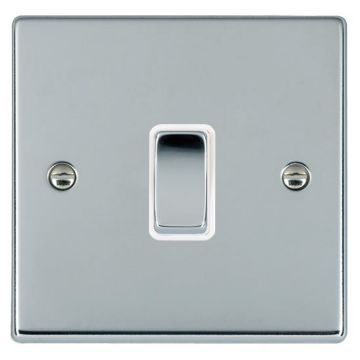Image of Avenue Slim 1 Gang Light Switch Polished Chrome White AVSR12