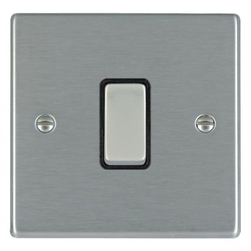 Image of Avenue Slim 1 Gang Light Switch Satin Steel Black AVSR12