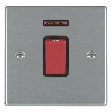 Image of Avenue Slim 45A Cooker Switch 1 Gang Neon Satin Steel Black AVS451DPN