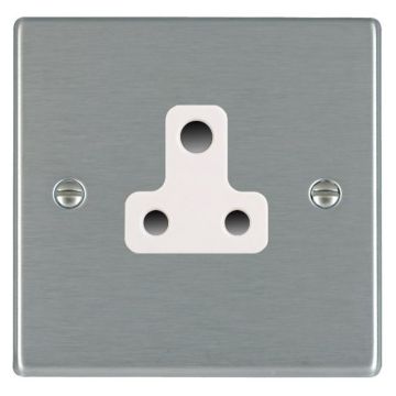 Image of Avenue Slim 5A Plug Socket Satin Steel White AVSS51