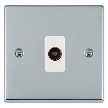 Image of Avenue Slim Aerial Socket Isolated Female Polished Chrome White AVSTV1