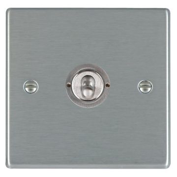 Image of Avenue Slim Toggle Switch 1 Gang Satin Steel AVSTR12