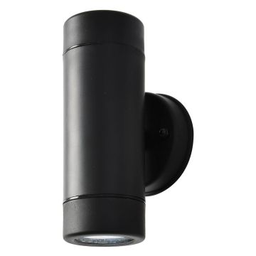 Image of Forum Coast Neso Wall Light GU10 Up and Down Black Plastic CZ-25144-BLK