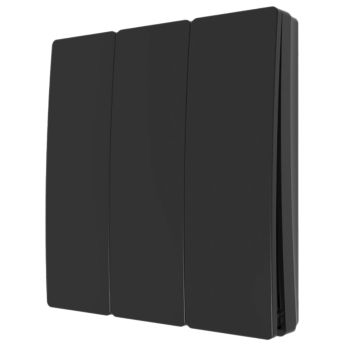 Image of Forum Culina Kinetic Konect 3 Channel Self Powered Wall Switches Black CUL-40036-65