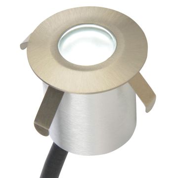 Image of Forum Culina LED Round Decking Light 20lm 3000K 0.5W Brushed Chrome CUL-26465-WW