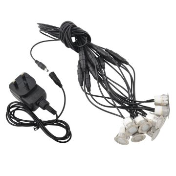 Image of Forum Culina Round Plinth Light Kit 10x 0.6W LED Brushed Chrome CUL-27858-SST