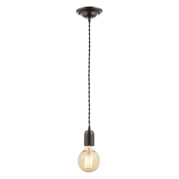 Image of Forum Inlight E27 Black Nickel Lampholder Black Cable INL-23519-BLK