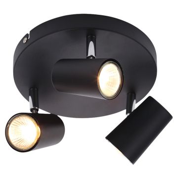 Image of Forum Inlight GU10 Triple Spotlight Ceiling Light Black INL-31776-BLK