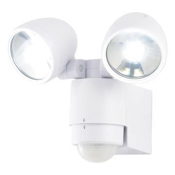 Image of Forum Sirocco Twin LED Floodlight PIR 480lm 6W 6500k White ZN-23454-WHT