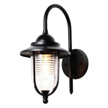 Image of Forum Zink Eris Fishermans Lantern ES Black Glass ZN-20957-BLK