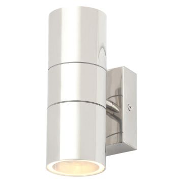 Image of Forum Zink Leto Up and Down Wall Light GU10 Polished Steel ZN-20941-POLSST