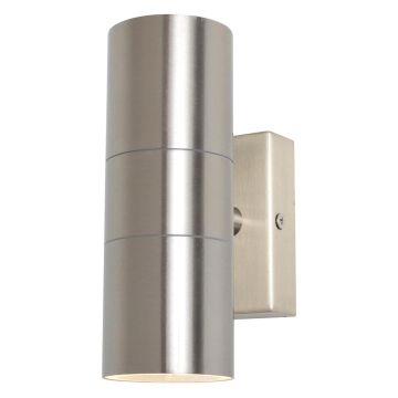 Image of Forum Zink Leto Up and Down Wall Light GU10 Stainless Steel ZN-20941-SST