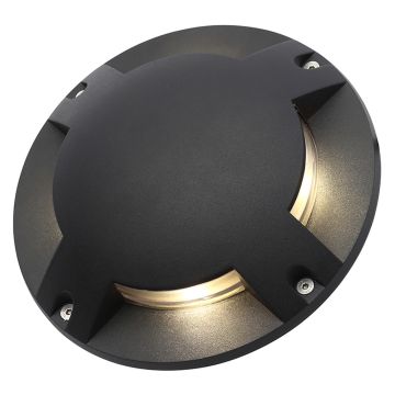 Image of Forum Zink Scout Round LED Ground Outdoor Light 4W Black ZN-29997-BLK