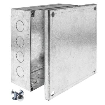 Image of Metal Adaptable Box 150x150x50mm Knockouts Galvanised AVAB662GK