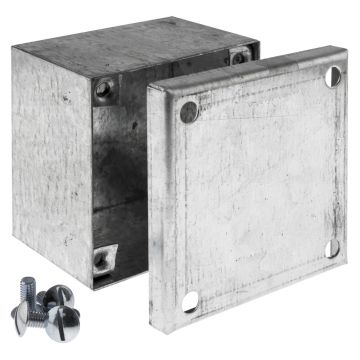 Image of Metal Adaptable Box 75x75x50mm Plain Galvanised AVAB332GP