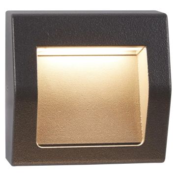 Image of Searchlight Outdoor Square Wall Light Dark Grey with Frosted Glass LPS1-5850