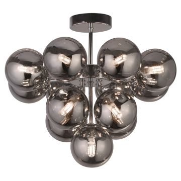 Image of Searchlight 13 Semi Flush Chrome with Smoked Glass LPS1-5090