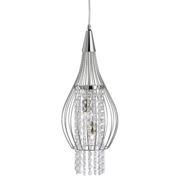 Image of Searchlight 2 Lamps Pendant Chrome with Crystal LPS1-5646