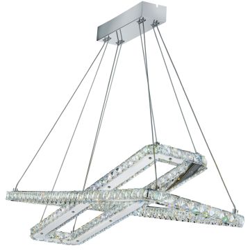 Image of Searchlight 2 LED Pendant Chrome with Clear Glass LPS1-5185