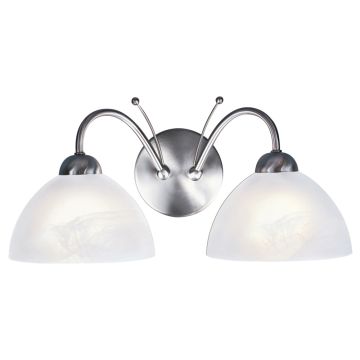 Image of Searchlight 2 Wall Light Satin Silver with Alabaster Glass LPS1-5427