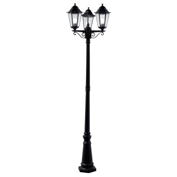 Image of Searchlight 220cm 3 Outdoor Post Silk Black with Glass IP44 LPS1-5013