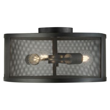 Image of Searchlight 3 Flush Matt Black with Mesh Shade LPS1-5270