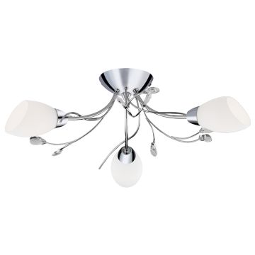 Image of Searchlight 3 Flush Polished Chrome with Glass LPS1-5874