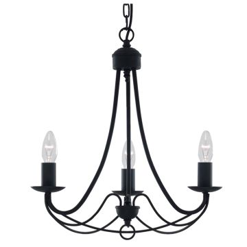 Image of Searchlight 3 Light Black Ceiling Pendant LPS1-5405