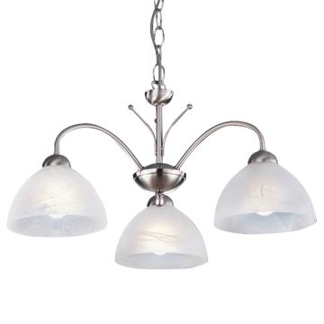 Image of Searchlight 3 Pendant Satin Silver with Alabaster Glass LPS1-5428