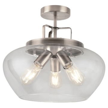 Image of Searchlight 3 Semi Flush Silver with Clear Glass LPS1-5134