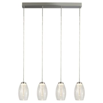 Image of Searchlight 4 Bar Pendant Chrome with Clear Glass LPS1-5203