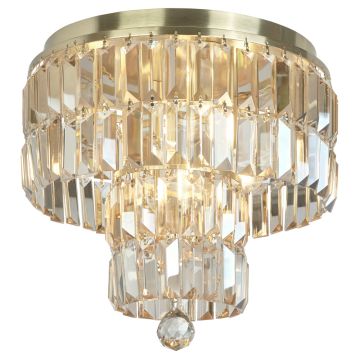 Image of Searchlight 4 Flush Satin Brass with Champagne Crystal LPS1-5836