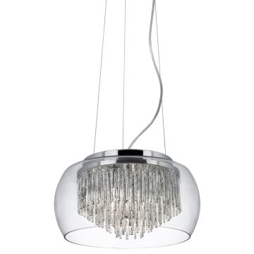 Image of Searchlight 4 Pendant Chrome with Crystal Glass LPS1-5199