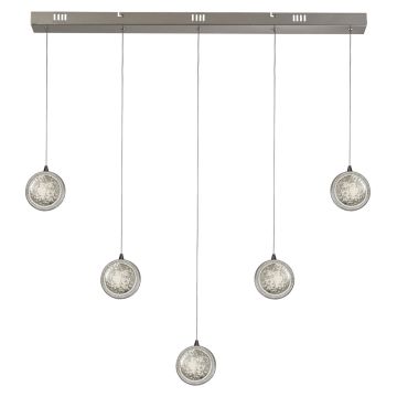 Image of Searchlight 5 Bar Ceiling Pendant Chrome with Bubble Glass LPS1-5640