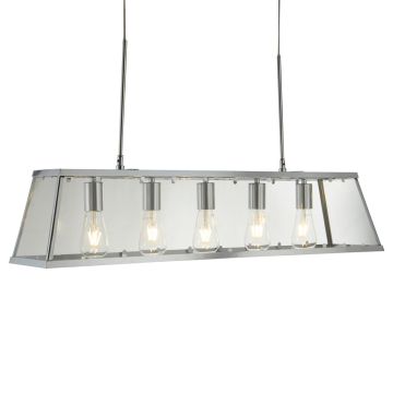 Image of Searchlight 5 Bar Pendant Chrome with Glass LPS1-5750