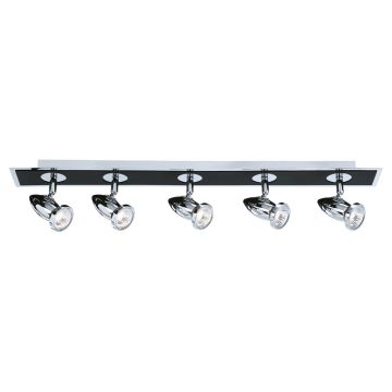 Image of Searchlight 5 Bar Spotlight Matt Black with Polished Chrome LPS1-5191