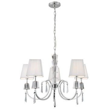 Image of Searchlight 5 Pendant Chrome Acrylic with String Shades LPS1-5626